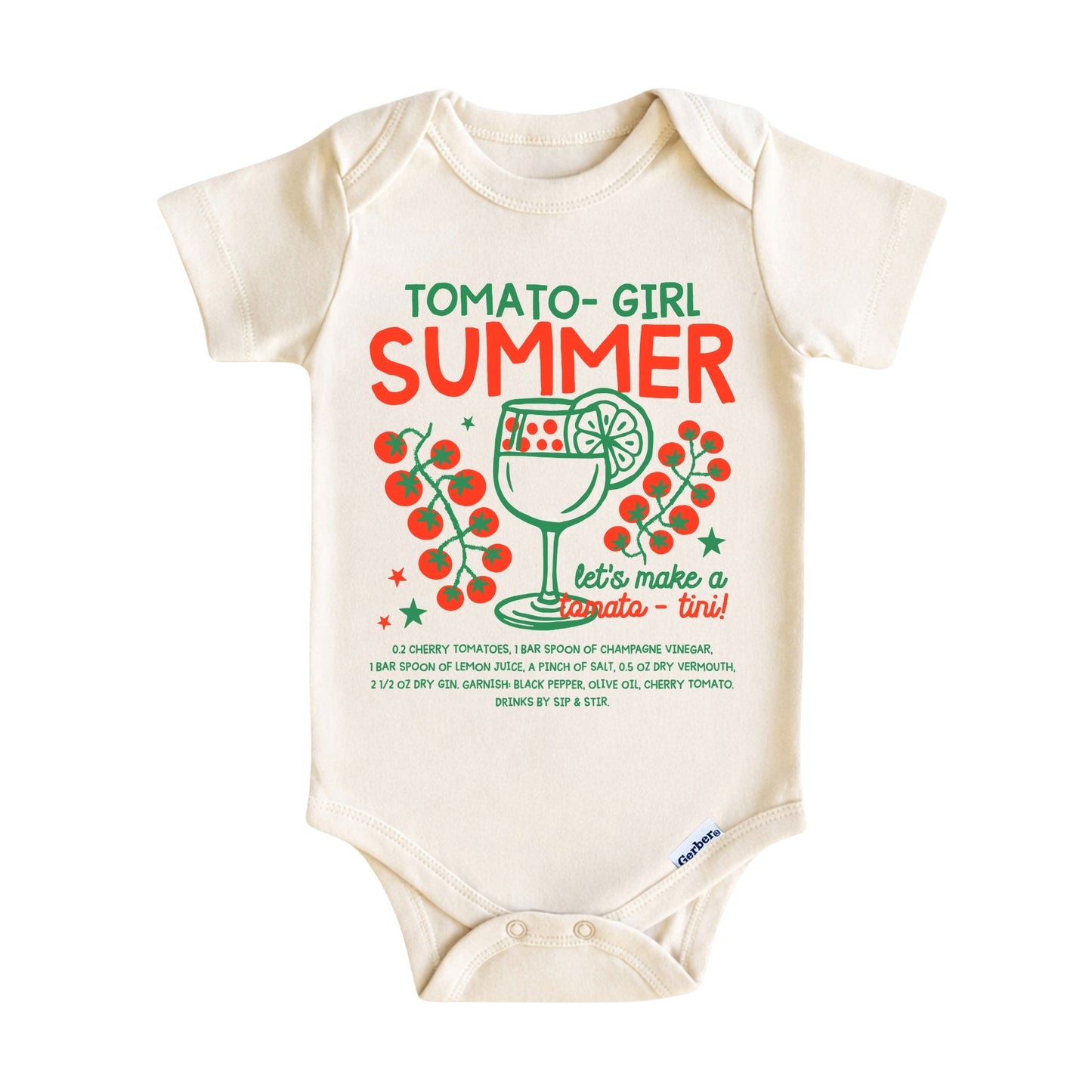 Tomato Girl Summer Baby Onesie ® – Italy Inspired Baby Bodysuit for Girls