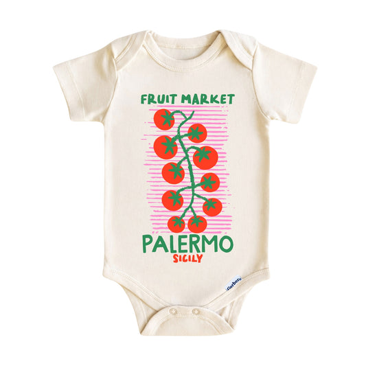Palermo Fruit Market Baby Onesie ® – Sicily Italy Baby Bodysuit for Boys and Girls