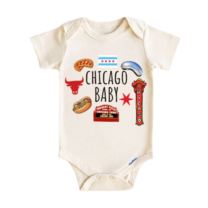 Chicago Baby ONESIE - Baby Bodysuit for Boys Girls, Chicago Toddler Kids Sweatshirt