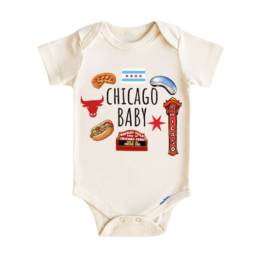 Chicago Baby ONESIE - Baby Bodysuit for Boys Girls, Chicago Toddler Kids Sweatshirt