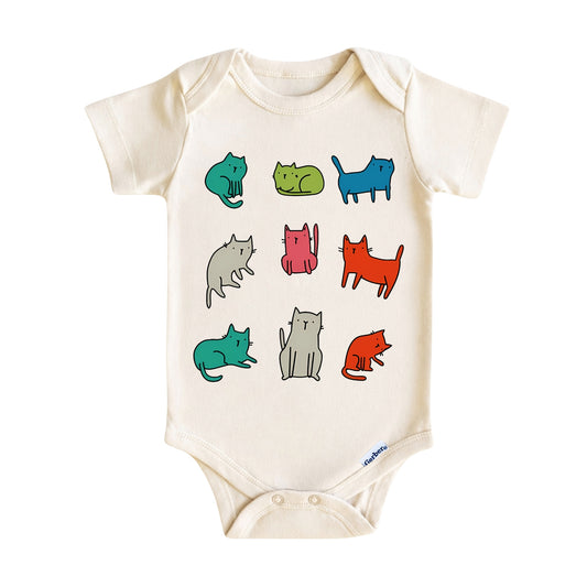 Minimal Cat Baby Onesie ® – Cat Lover Baby Bodysuit for Boys and Girls