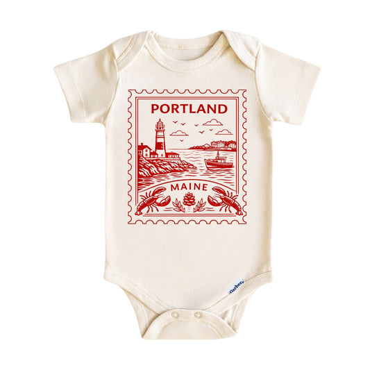 Portland Maine Baby Vintage Postage Stamp ONESIE®