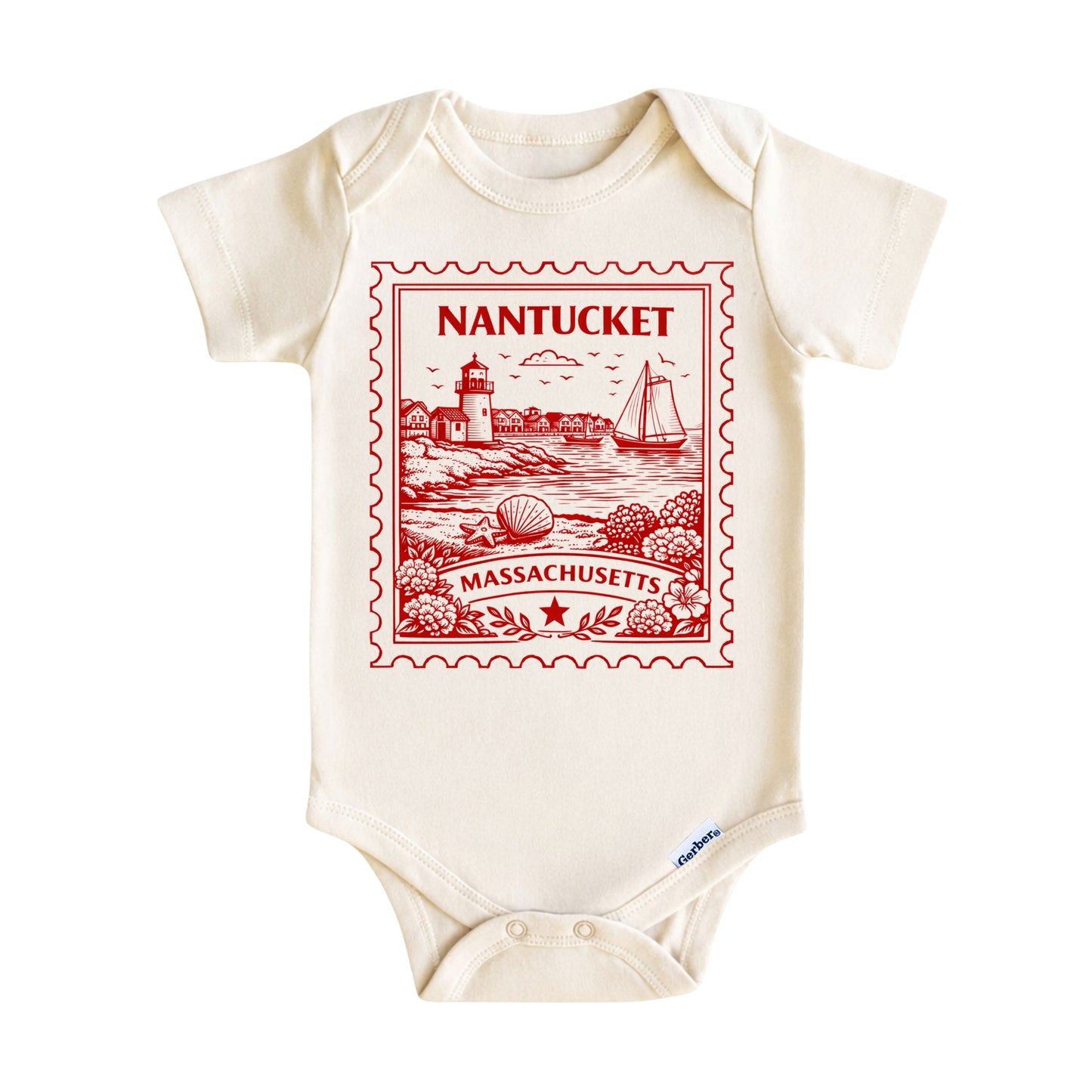 Nantucket Massachusetts Kids Vintage Postage Stamp T-Shirt