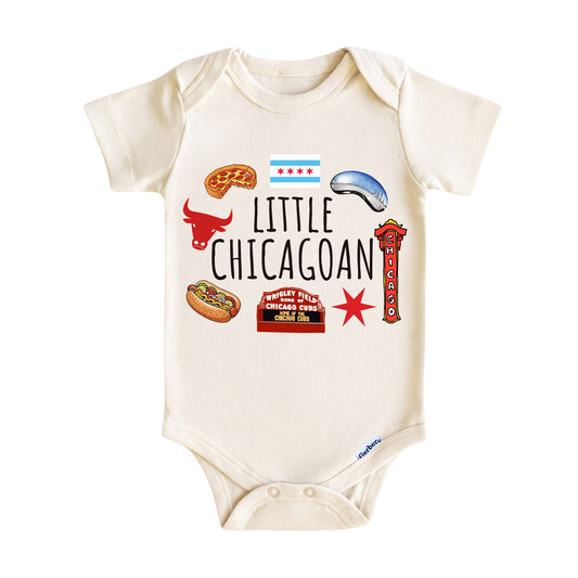 Little Chicagoan Baby ONESIE ®, Illinois Newborn Gifts - Baby Bodysuit for Boys Girls