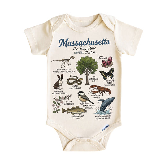 Massachusetts Baby Onesie® - Baby Bodysuit for Boys and Girls