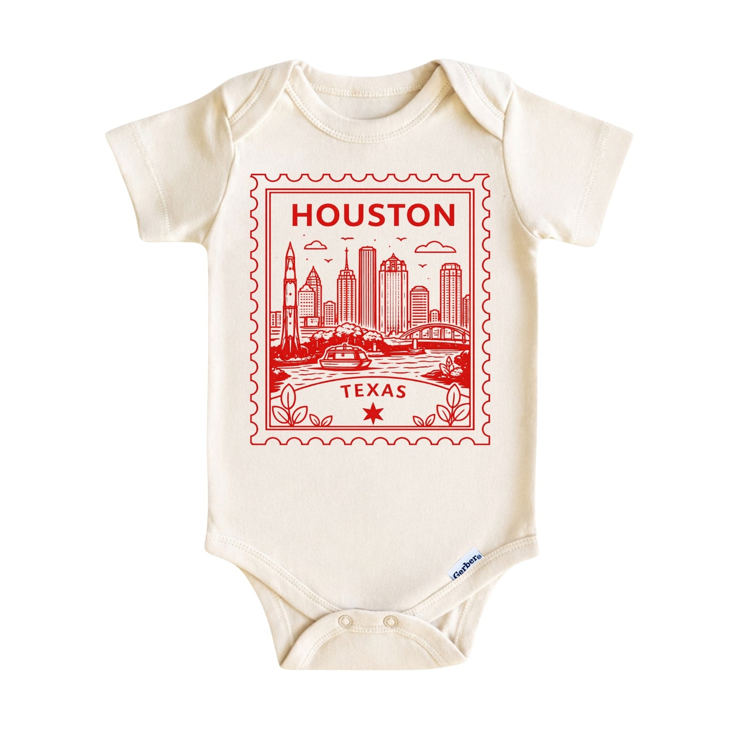 Houston Texas Baby Vintage Postage Stamp ONESIE®