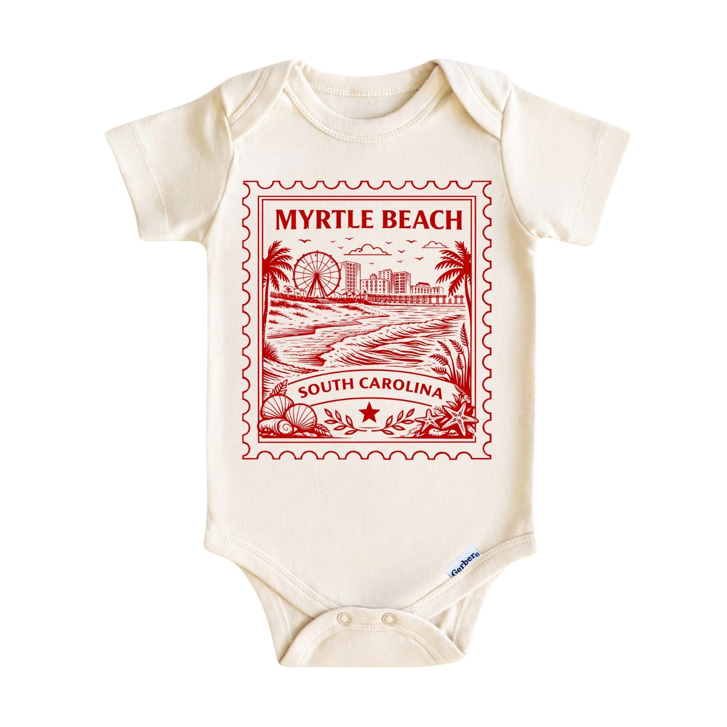 Myrtle Beach South Carolina Baby Vintage Postage Stamp ONESIE®