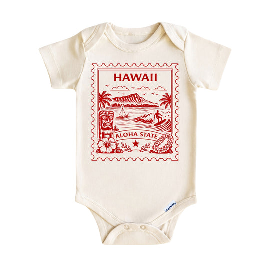 Hawaii Aloha State Baby Vintage Postage Stamp ONESIE®