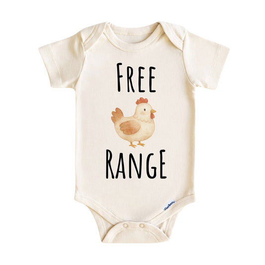 Free Range Chicken Baby Onesie ® – Farm Animal Baby Bodysuit for Boys and Girls