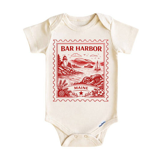 Bar Harbor Maine Baby Vintage Postage Stamp ONESIE®