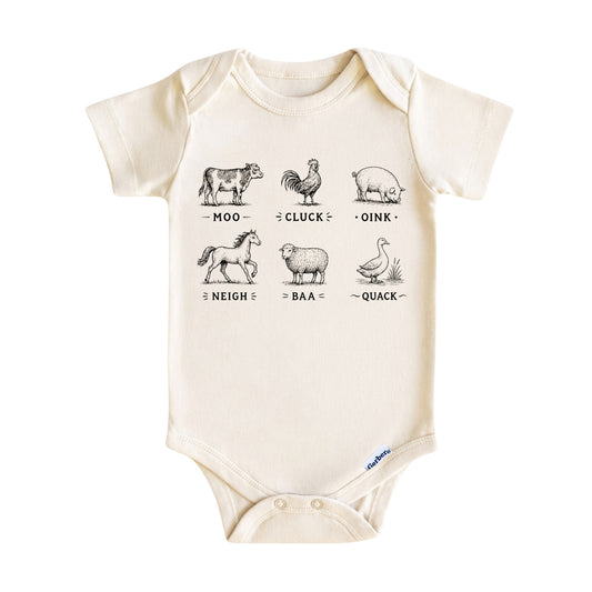 Farm Animal Sounds Baby Onesie ® – Farm Baby Bodysuit for Boys and Girls