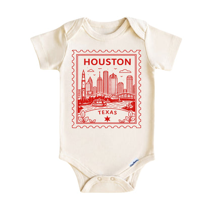 Houston Texas Kids Vintage Postage Stamp T-Shirt