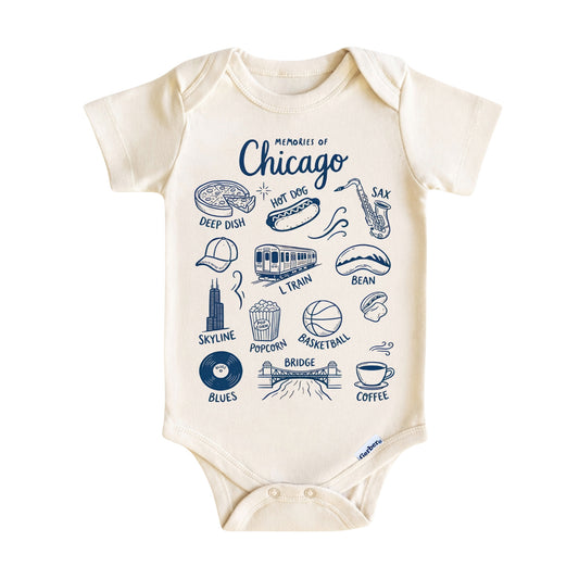 Chicago Baby ONESIE ®, Baby Bodysuit for Boys Girls, Illinois Newborn Gifts