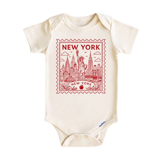 New York City Baby Vintage Postage Stamp ONESIE®