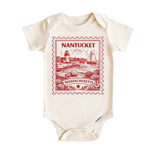 Nantucket Massachusetts Baby Vintage Postage Stamp ONESIE®