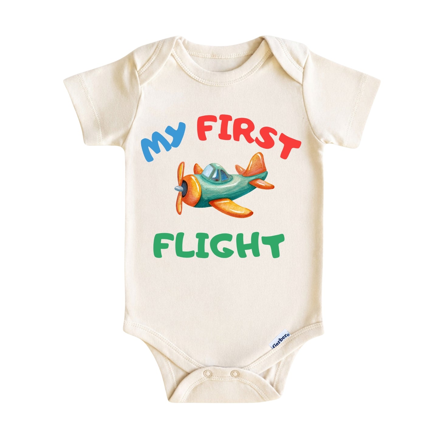 My First Flight Baby Onesie ® – Airplane Baby Bodysuit for Boys and Girls