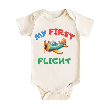 My First Flight Baby Onesie ® – Airplane Baby Bodysuit for Boys and Girls
