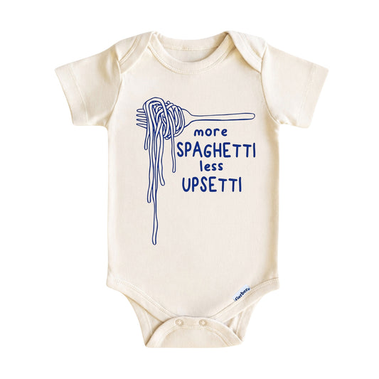 More Spaghetti Less Upsetti Baby Onesie ® – Italian Baby Bodysuit for Boys and Girls