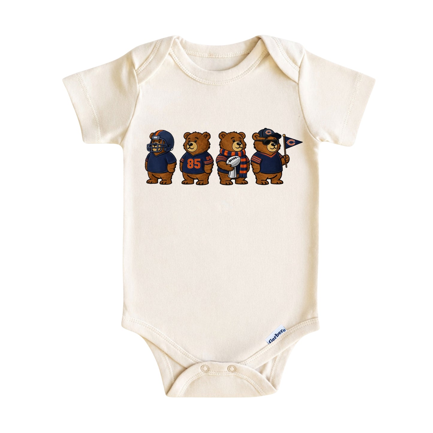 Chicago Football Bear Baby Onesie ® – Sports Inspired Baby Bodysuit for Boys and Girls