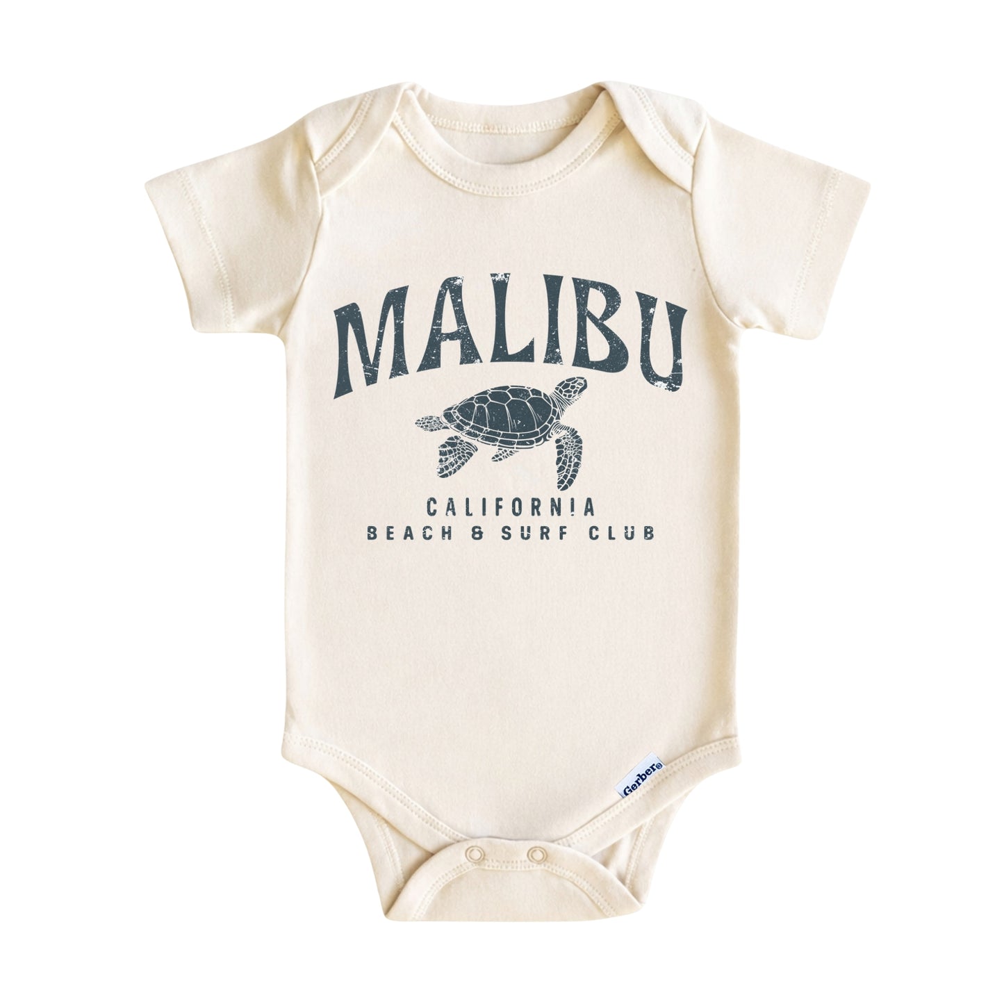 Malibu Beach & Surf Club Baby Onesie ® – California Sea Turtle Baby Tshirt for Boys and Girls