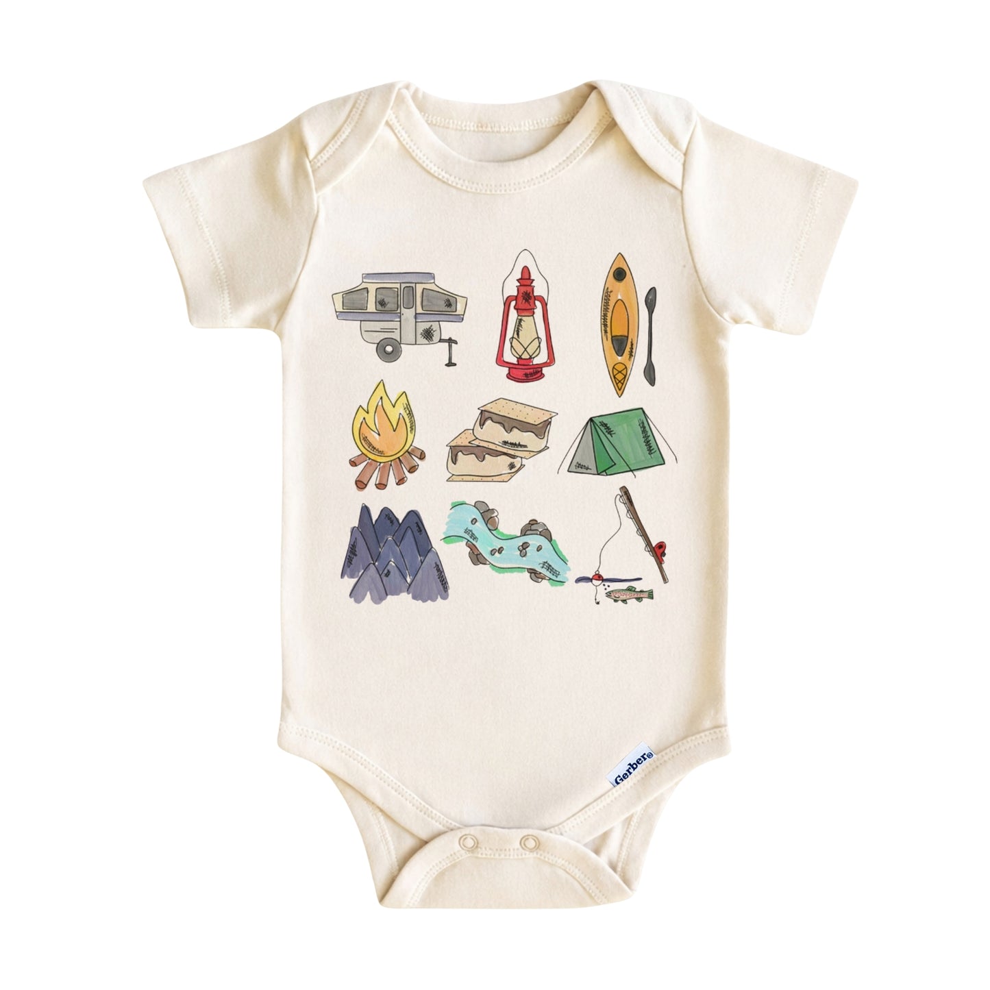 Camping Adventure Baby Onesie ® - Baby Bodysuit for Boys and Girls