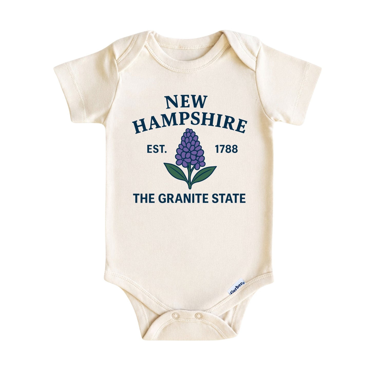New Hampshire Purple Lilac Floral Kids T-Shirt