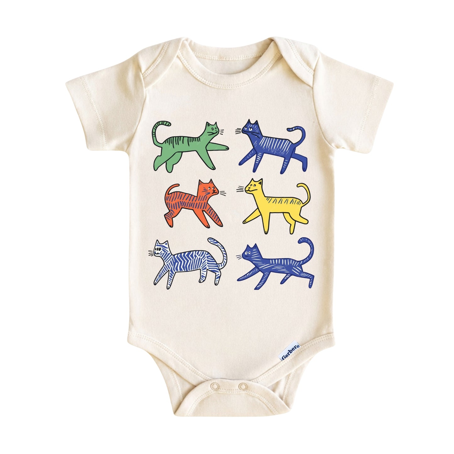 Minimal Cat Art Baby Onesie ® – Cat Lover Baby Bodysuit for Boys and Girls