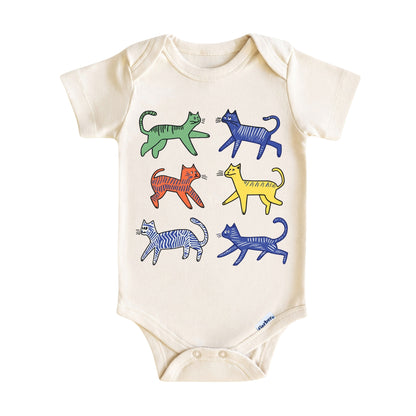 Minimal Cat Art Baby Onesie ® – Cat Lover Baby Bodysuit for Boys and Girls
