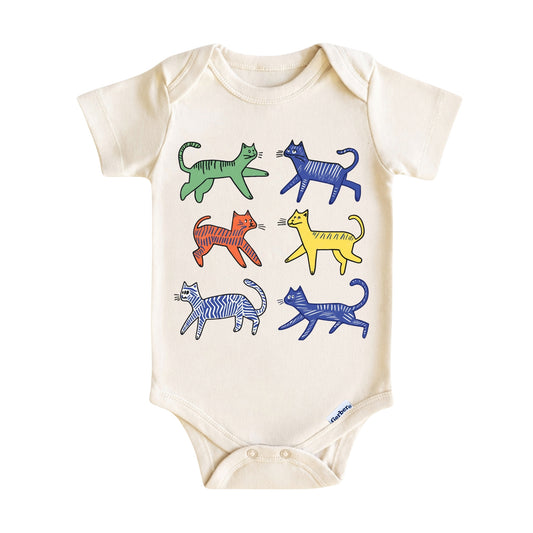 Minimal Cat Art Baby Onesie ® – Cat Lover Baby Bodysuit for Boys and Girls