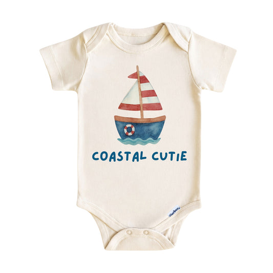 Coastal Cutie Baby Onesie ® – Sailboat Baby Bodysuit for Boys and Girls