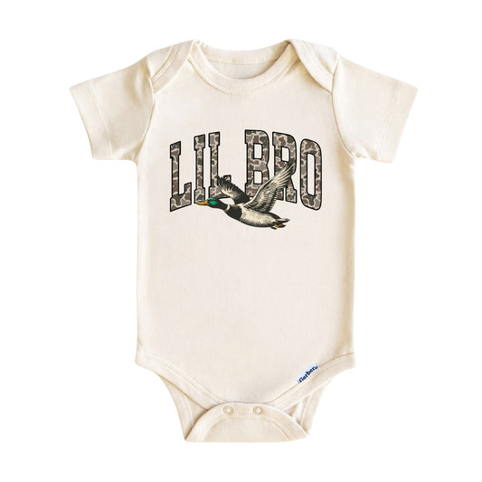 Lil Bro Duck Hunting Baby Onesie® - Baby Bodysuit for Boys and Girls