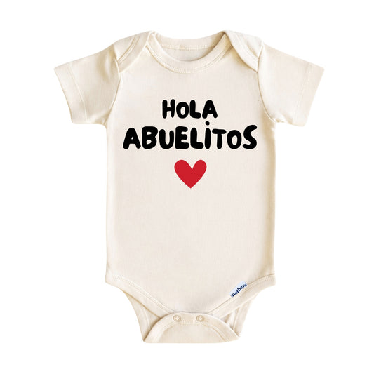 Hola Abuelitos Baby Onesie ® – Spanish Baby Bodysuit for Boys and Girl, Spanish Baby Gifts