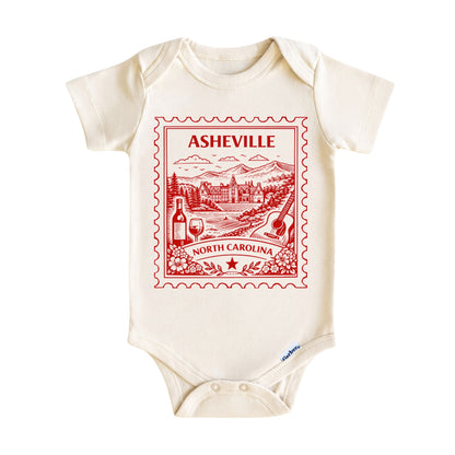 Asheville North Carolina Kids Vintage Postage Stamp T-Shirt
