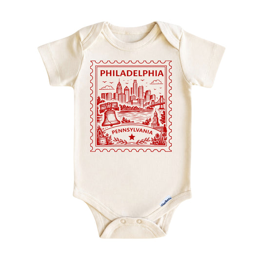 Philadelphia Pennsylvania Baby Vintage Postage Stamp ONESIE®