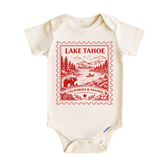 Lake Tahoe California Nevada Baby Vintage Postage Stamp ONESIE®