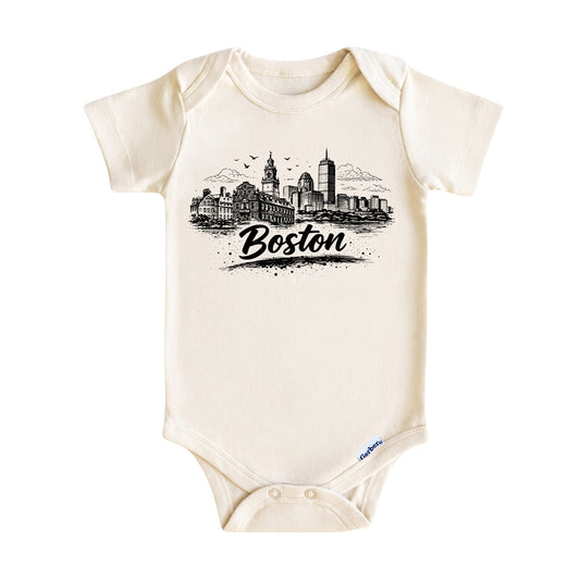 Boston Vintage City Skyline Baby ONESIE®