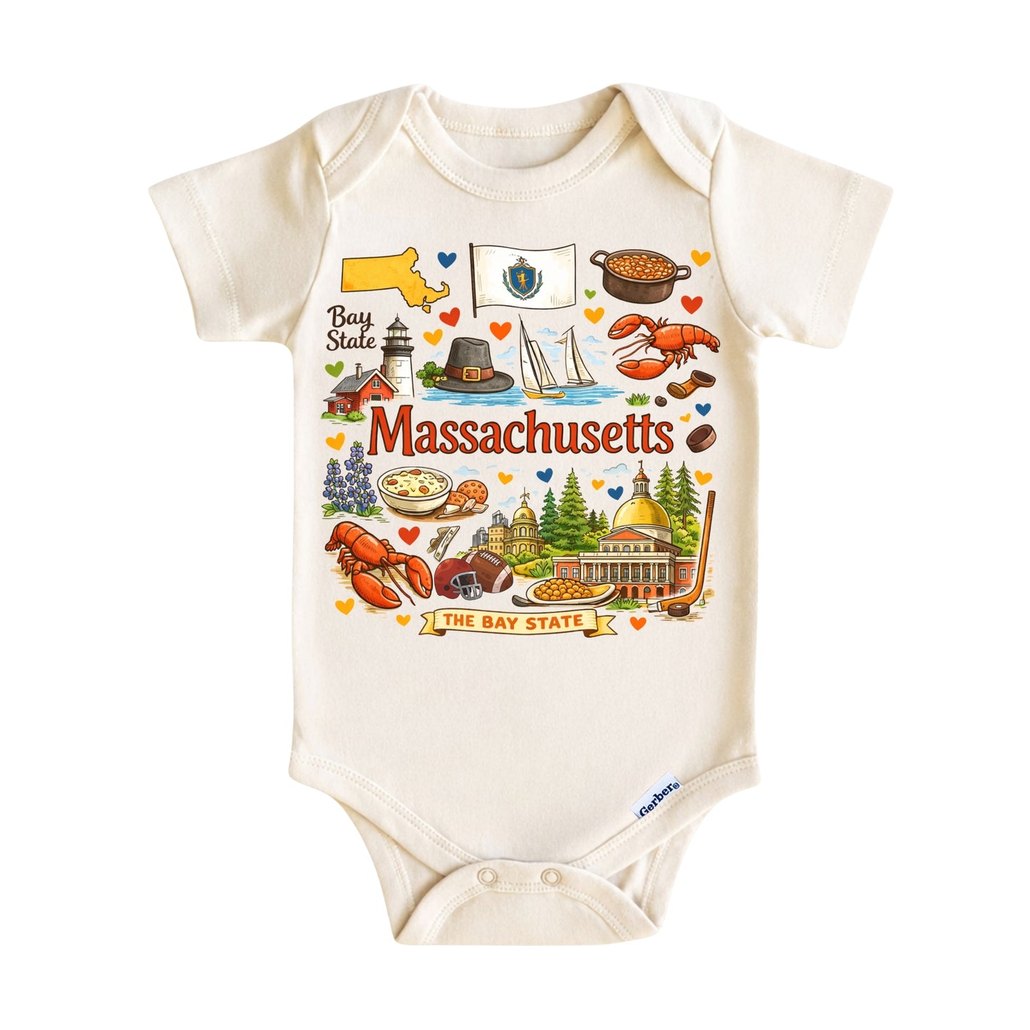 Massachusetts State Symbols Baby ONESIE®