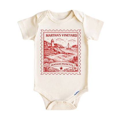 Martha's Vineyard Massachusetts Kids Vintage Postage Stamp T-Shirt