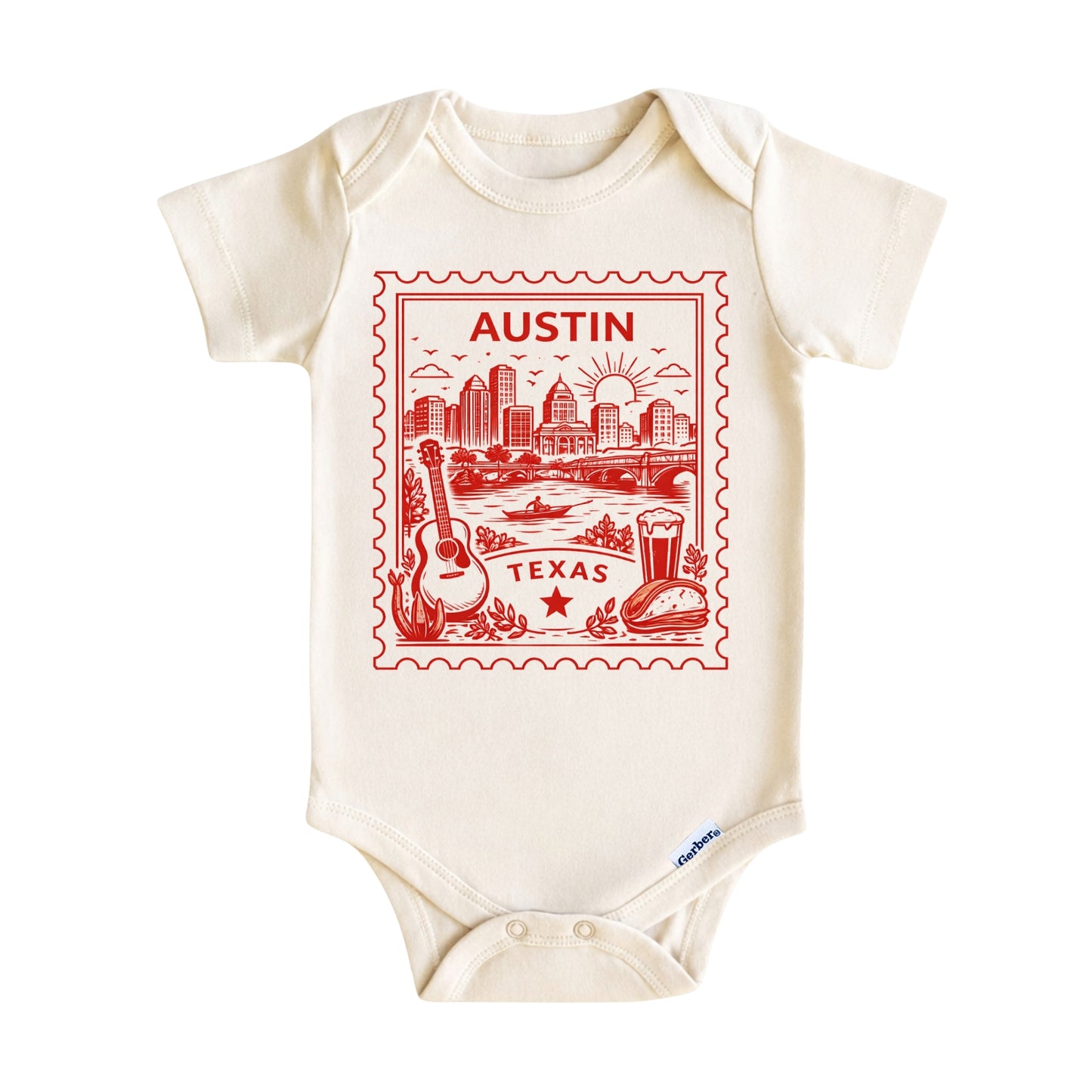 Austin Texas Kids Vintage Postage Stamp T-Shirt