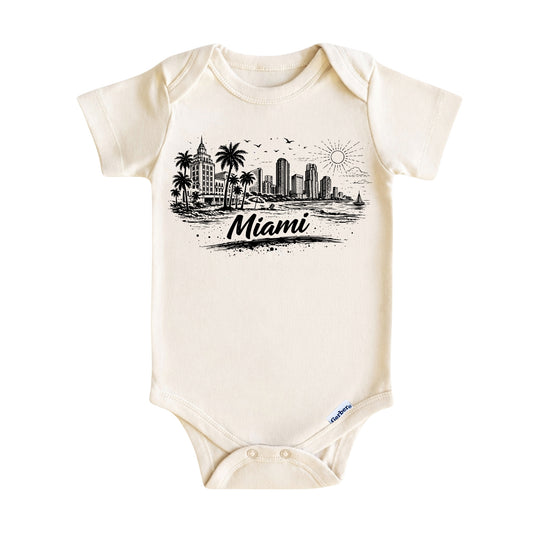 Miami Vintage City Skyline Baby ONESIE®
