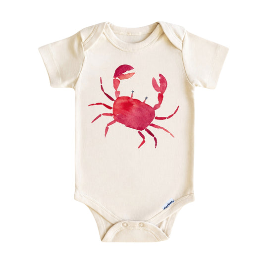 Watercolor Red Crab Baby Cotton ONESIE®