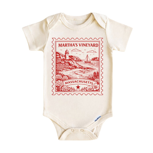 Martha’s Vineyard Massachusetts Baby Vintage Postage Stamp ONESIE®