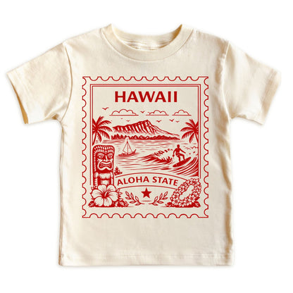 Hawaii Aloha State Kids Vintage Postage Stamp T-Shirt