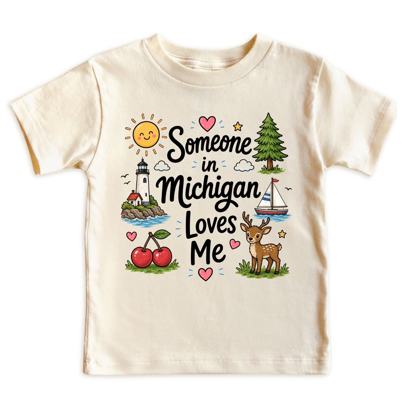 Someone in Michigan Loves Me Kids T-Shirt
