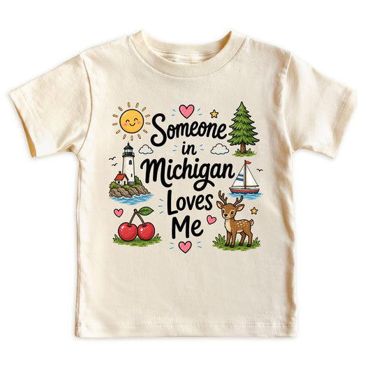 Someone in Michigan Loves Me Kids T-Shirt
