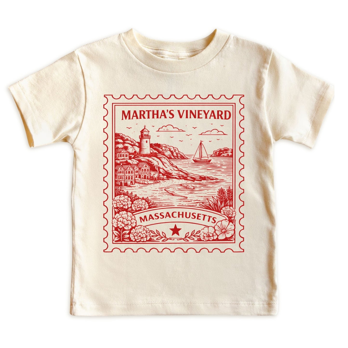 Martha's Vineyard Massachusetts Kids Vintage Postage Stamp T-Shirt