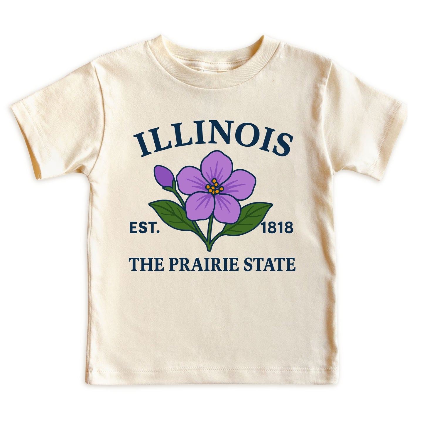 Illinois Purple Violet Floral Kids T-Shirt
