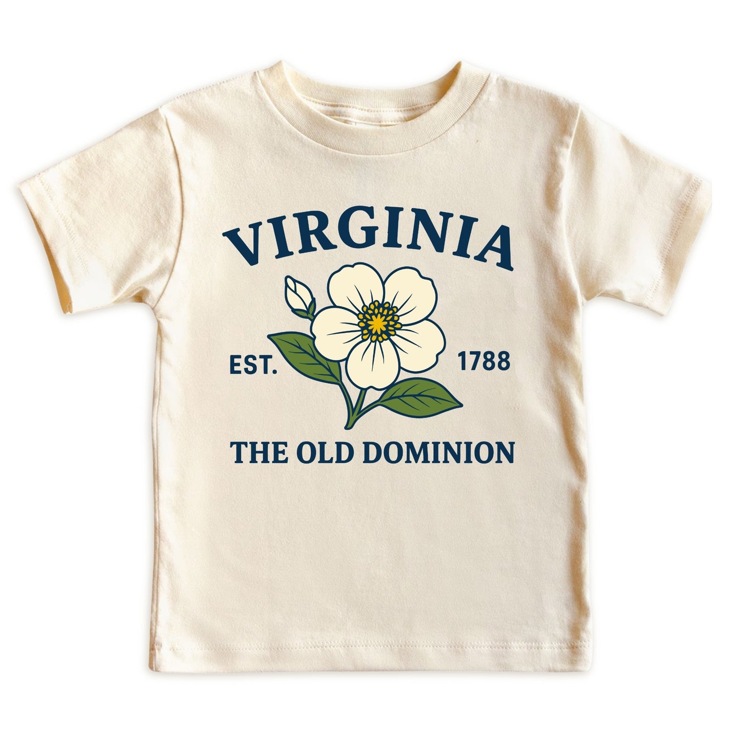 Virginia Dogwood Floral Kids T-Shirt