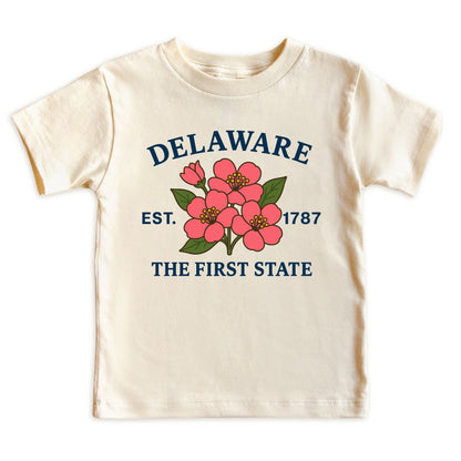 Delaware Peach Blossom Floral Kids T-Shirt