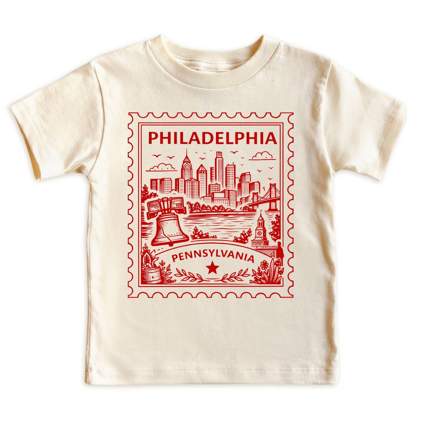 Philadelphia Pennsylvania Kids Vintage Postage Stamp T-Shirt